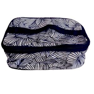Thirty-One Black & White Floral Cosmetic Bag